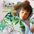 thumbnail image 2 of Personalized Elephant Nap Mat for Toddlers, Custom Jungle Leaves Sleeping Bag with Nap Blanket, Roll Up Safari Nap Mat for Preschool or Daycare(Cushions + Pillows22.5"x55"+Blanket size: 33.5" x 45"), 2 of 8