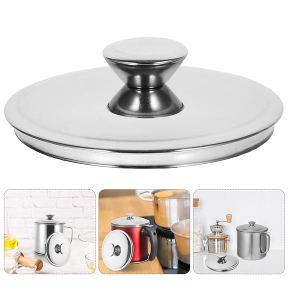 GETAJGHSD 1Set Stainless Steel Seasoning Pot Cover Oil Filtering Daily Cooking Accessory