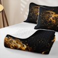 thumbnail image 4 of Manfei Wildlife Lion Quilt King, Romantic Valentine's Day King Coverlet Set, Black Brown, Black Reversible, 3-Piece, 1 Bedspread and 2 Pillowcases, 4 of 7