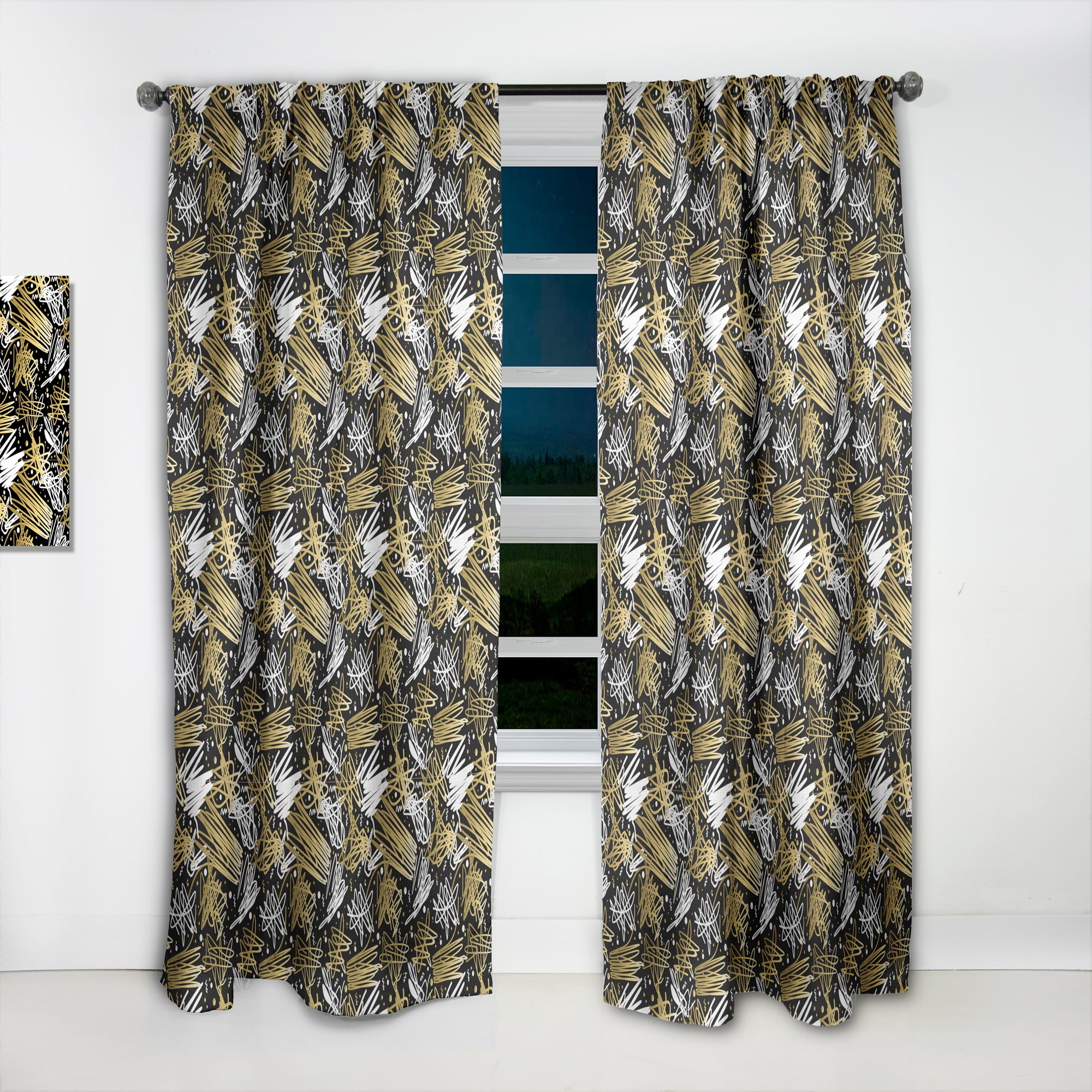 Designart 'Bituminous Impressions V' Modern & Contemporary Curtain Panel