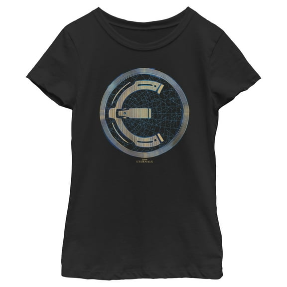 Girl's Marvel Eternals Constellation Logo Graphic Tee Black Small