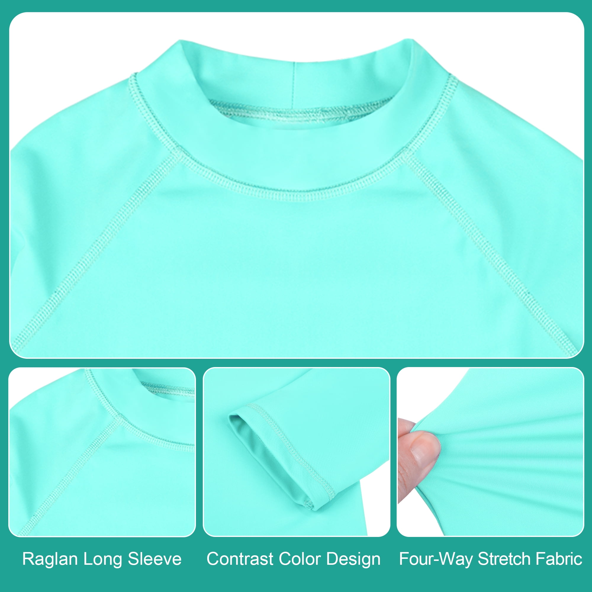 BIG ELEPHANT 3 Pack Kids Rash Guard Swim Shirt UPF 91+ Long Sleeve Rashguard Swimwear Surf Tops Sun Protection for Boys Girls