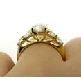 thumbnail image 3 of HeartsAndYou 5ct Oval Cut Moissanite Solitaire Ring 18k Yellow Gold over Silver Heart Shape Accents, 3 of 9