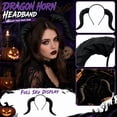 thumbnail image 2 of Devil Horns Headband Black Cosplay Dragon Horn Hair Hoop Gothic Dress Up Headpiece for Halloween Party Carnival Costume (Black), 2 of 4