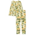 thumbnail image 6 of FOR U DESIGNS Vintage Lemon Pj Sets for Women Long Sleeve Pants and Crew Neck Tops Set of 2 Size M Nightwear for Women Pajama with Pockets Sleepwear Lounge, 6 of 6