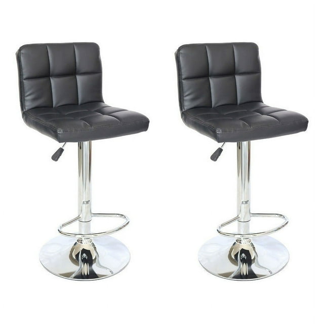 Set de 2 Bancos de Barra Ajustables Tipo Piel Offiho Modelo Bistro