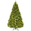 Gymax Premium White 660 LED Green Prelit Spruce Hinged Artificial Christmas Tree, with Pine Cones 8'