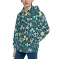 thumbnail image 2 of KLL Unisex Kids Boys Girls Hooded Pocket Pullover Hoodies-Floral, 2 of 5