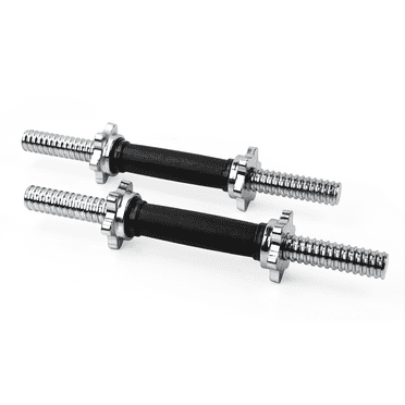 XPRT Fitness 14”  Dumbbell Handles Set - Solid Steel, 1 inch Standard Grip, Spinlock Collars – Standard Weight Plates Handles for Home Gym Workouts, Bodybuilding, Strength Training – Rubber Handles