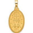 thumbnail image 3 of 14K Yellow & Rhodium With Satin And Polished Miraculous Medal Solid Oval Pendant (Width 12.8) (Length 24.9) - Jbsp, 3 of 5
