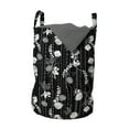 thumbnail image 1 of Floral Laundry Bag, Abstracted Flowers Polka Dot Chains Print on Dark Tone Background, Hamper Basket with Handles Drawstring Closure for Laundromats, 13" x 19", Grey Charcoal Grey, by Ambesonne, 1 of 4