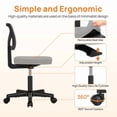 thumbnail image 3 of EBQOSK Armless Drafting Chair Basics Rolling Desk Chair, Ergonomic Desk Chairs, Rolling Bar Stools Chairs Breathable Mesh for Home Bedroom Study Student Height Adjustable Gray, 3 of 7