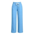 thumbnail image 5 of CHGBMOK Linen Pants for Women Drawstring High Waisted Wide Leg Pants Casual Loose Fit Trousers, 5 of 5