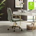 thumbnail image 5 of Tina's Home Faux Leather Office Chair Adjustable Swivel Desk Chair with Golden Legs and Arms Upholstered, Sage, 5 of 10