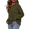 thumbnail image 3 of PRETTYGARDEN Women's Fall Quarter Zip Pullover Sweaters Dressy Casual Long Sleeve V Neck Collared Knit Jumper Tops, 3 of 7