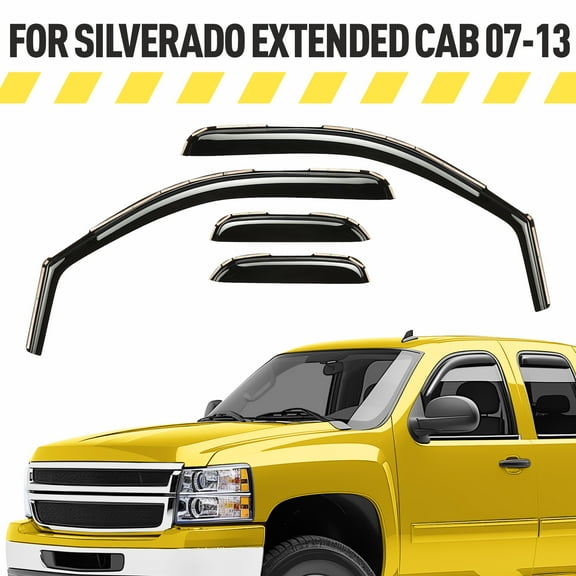 AEROGUYS In-Channel Window Deflectors Extra Durable Window Visors Rain Guards Fit for Chevrolet (Chevy) Silverado 1500 2007-2013 Extended Cab,Sun Visors,Wind Vent Visors,Truck Accessories -4pcsAG0013