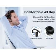 New Bee Bluetooth Headphones V5.0 Wireless (24H Talk Time/180D Standby) w/Mic, Dual Device Connectivity for iPhone/Android/Samsung/Laptop, Business Trucker Headsets,Black