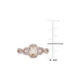 thumbnail image 3 of 7/10 Carat (Ctw) Morganite Crossover Ring in 10K Rose Pink Gold with Diamonds for Women, 3 of 6