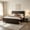 Brown, variant on AUU Queen Size Solid Pine Platform Bed with Adjustable Height Headboard & Reinforced Frame – Sturdy Wooden Bed Frame for Bedroom, Guest Room, or Apartment, No Box Spring Needed
