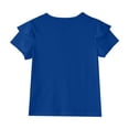 thumbnail image 4 of Grblisyd Girls' V-Neck Ruffle Top Casual Cute T Shirts Loose Fit Short Sleeve Tee Tops Fashion Solid Tops Blouses Royal Blue 11-12Y, 4 of 6