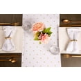thumbnail image 3 of Contemporary Home Living Shimmering Polka Dots Cotton Table Runner - 72" - White and Gold, 3 of 7