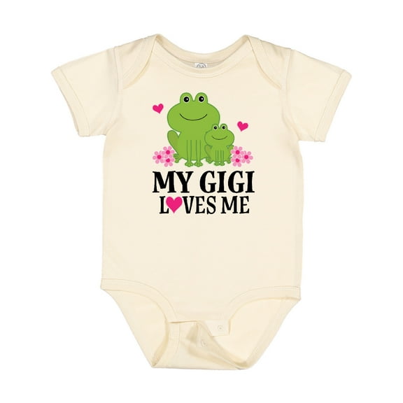 Inktastic Gigi Loves Me Grandchild Frog Girls Baby Bodysuit