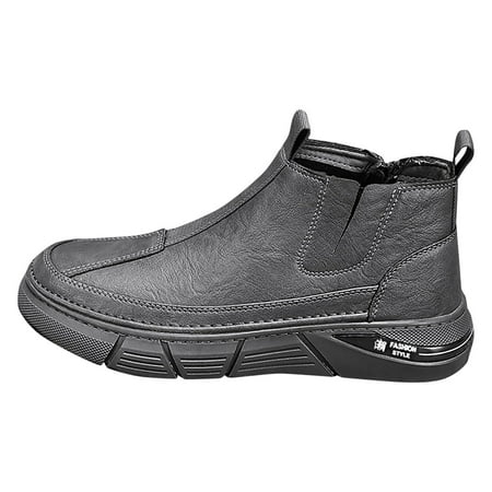 B91xZ Men Winter Shoes Formal Dress Casual Ankle Chelsea Boot Gray 7.5