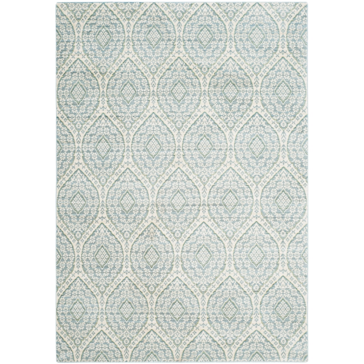 SAFAVIEH Valencia Christopher Damask Polyester Area Rug, Alpine/Cream, 5' x 8'
