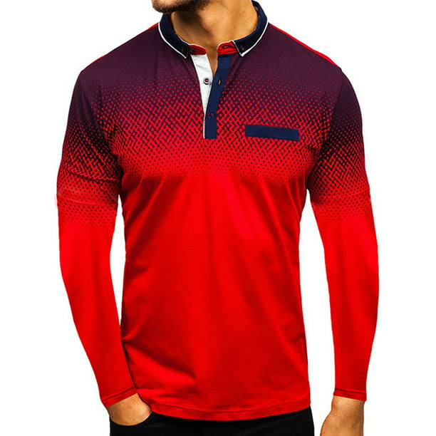 Lallc - Men's Polo Shirt Golf Sports Long Sleeve T Shirt Jersey Casual ...