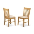 thumbnail image 3 of East West Furniture 3 Piece Dining Room Set Consists of 1 Wooden Dining Table and 2 Oak Linen Fabric Dining Room Chairs with Slatted Back - Oak Finish, 3 of 10