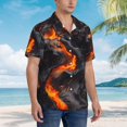 thumbnail image 5 of Daiia Molten Lava Abstract Flow Hawaiian Shirt for Men Gentle Cotton Regular Short Sleeve Casual-XX-Large, 5 of 9