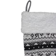 thumbnail image 4 of Northlight 21" Black, Gray and White Rustic Lodge Knit Christmas Stocking with High Pile Fleece Cuff, 4 of 4