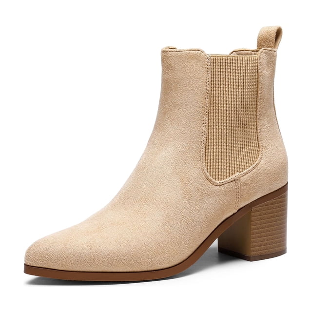 Botas Chelsea Cortas de Gamuza Nude DREAM PAIRS SDAB2314W