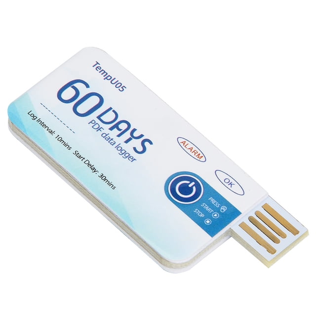 TempU05 Single-Use USB Temperature Logger with High Precision, PDF Report, and Compact Design for Food, Drug, and Chemical Monitoring