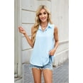 thumbnail image 4 of Womens Sleeveless Button Down Shirt Collared Blouse Casual Office Shirts Basic Tank Top Sky Blue S, 4 of 10