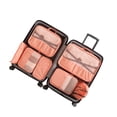 thumbnail image 1 of Billuyoard 7 unidades/Kit de cubos de embalaje, bolsa de viaje, tela no tejida, almacenamiento de equipaje, senderismo, Picnic, zapatos, manta, Almacenamiento y organización del hogar Naranja, 1 of 6