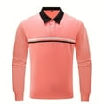 thumbnail image 3 of Blusa y camisa de manga larga con cuello vuelto para hombre, holgada, con solapa y botones, deportiva, de manga larga y solapa., 3 of 4