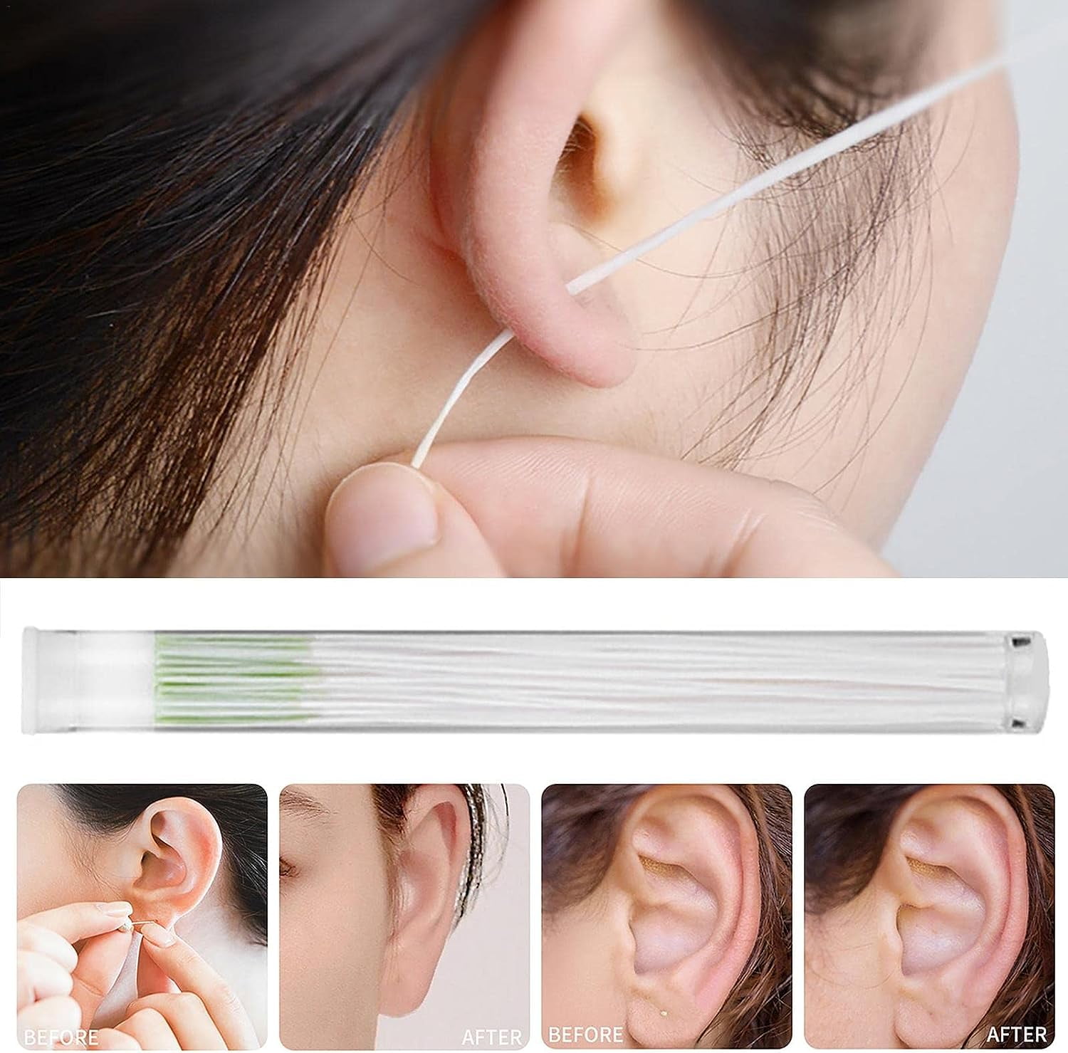 NML Ear Piercing Cleaning Line Earring Hole Cleaner Care Tool Disposable  Set