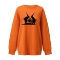 thumbnail image 3 of Chandails à Capuchon de Mode pour Femmes 2023 Mode Halloween Imprimée Blouse Ample à Manches Longues Col Rond Chandail Décontracté Hauts Chandail en Molleton 50 % de Rabais Liquidation Costumes Halloween/noël, 3 of 4