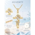 thumbnail image 4 of TANGPOET Dolphin Cross Necklace for Women Dainty 14K Gold Baptism Gifts, 4 of 5