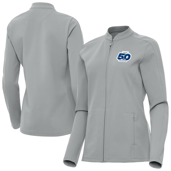 Women's Antigua Gray Seattle Seahawks 50th Season Regard Full-Zip Jacket