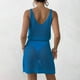 thumbnail image 4 of Mujeres Playa Humo, Nuevo Color Sólido Cuello en V Arco Corte Cubrir para el Desgaste Casual Y de Vacaciones, Vestido Ligero Estiramiento Túnica, 4 of 5