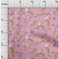 thumbnail image 1 of oneOone Viscose Chiffon Light Pink Fabric Flower & Leaves Watercolor Quilting Print Sewing Fabric By The Yard 42 Inche Wide, 1 of 4