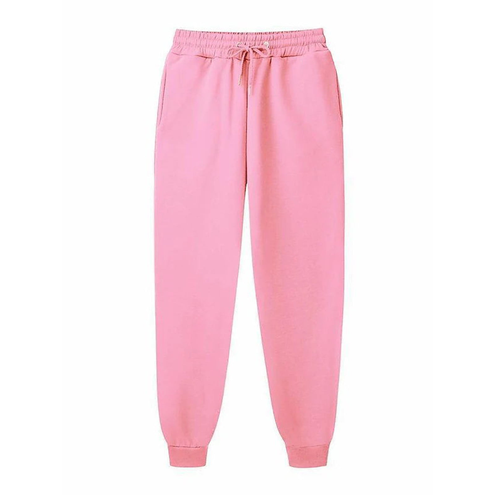 2023 Autumn Winter Girls New Fashion Stytle Fleece Lined Thick Track Pants  Casualsport Long Pants Simple High Street Color Pink Kid Size 110