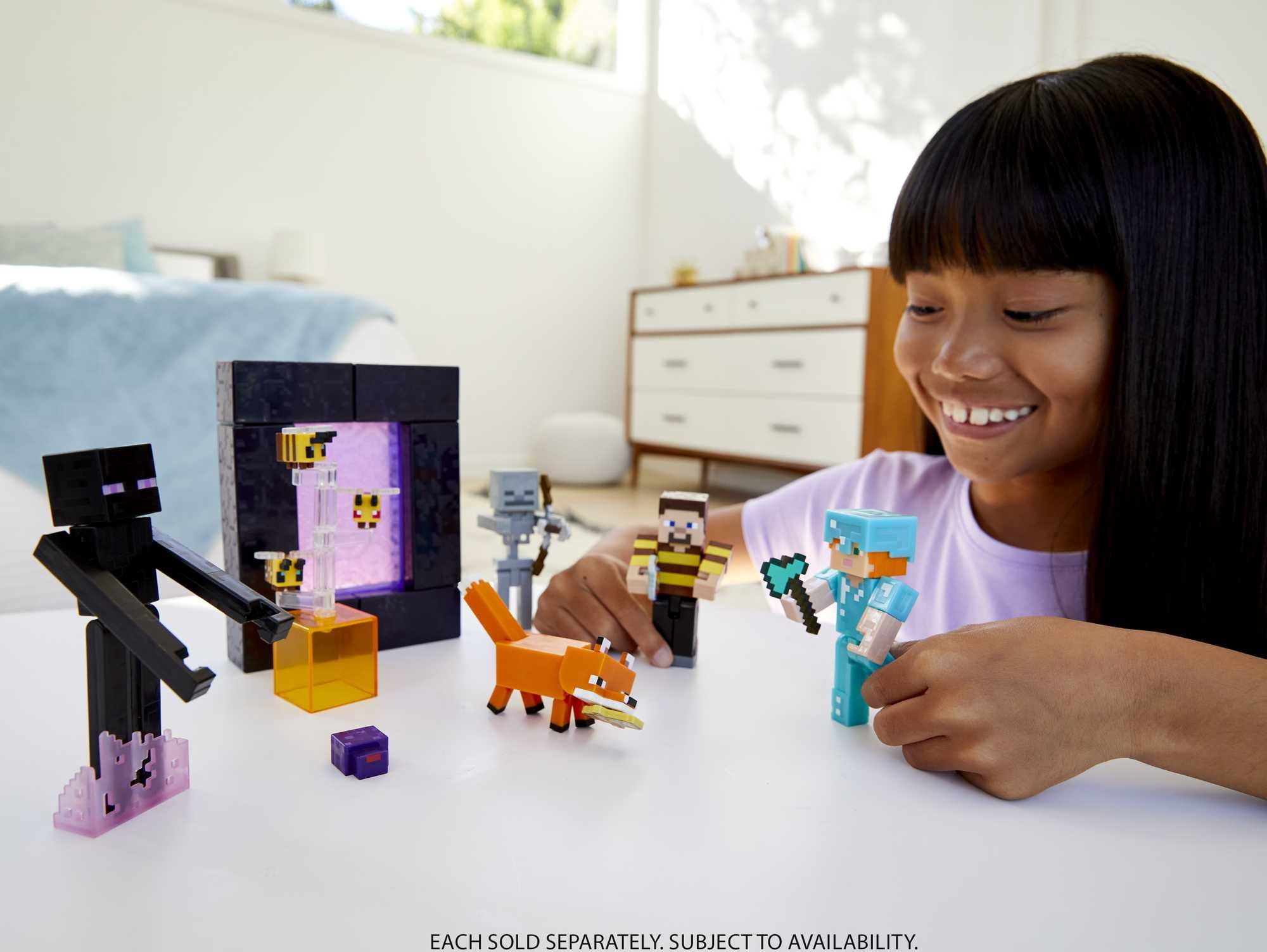 Mattel Minecraft Craft-A-Block Action Figure, Authentic Pixelated Design, 3.25 in