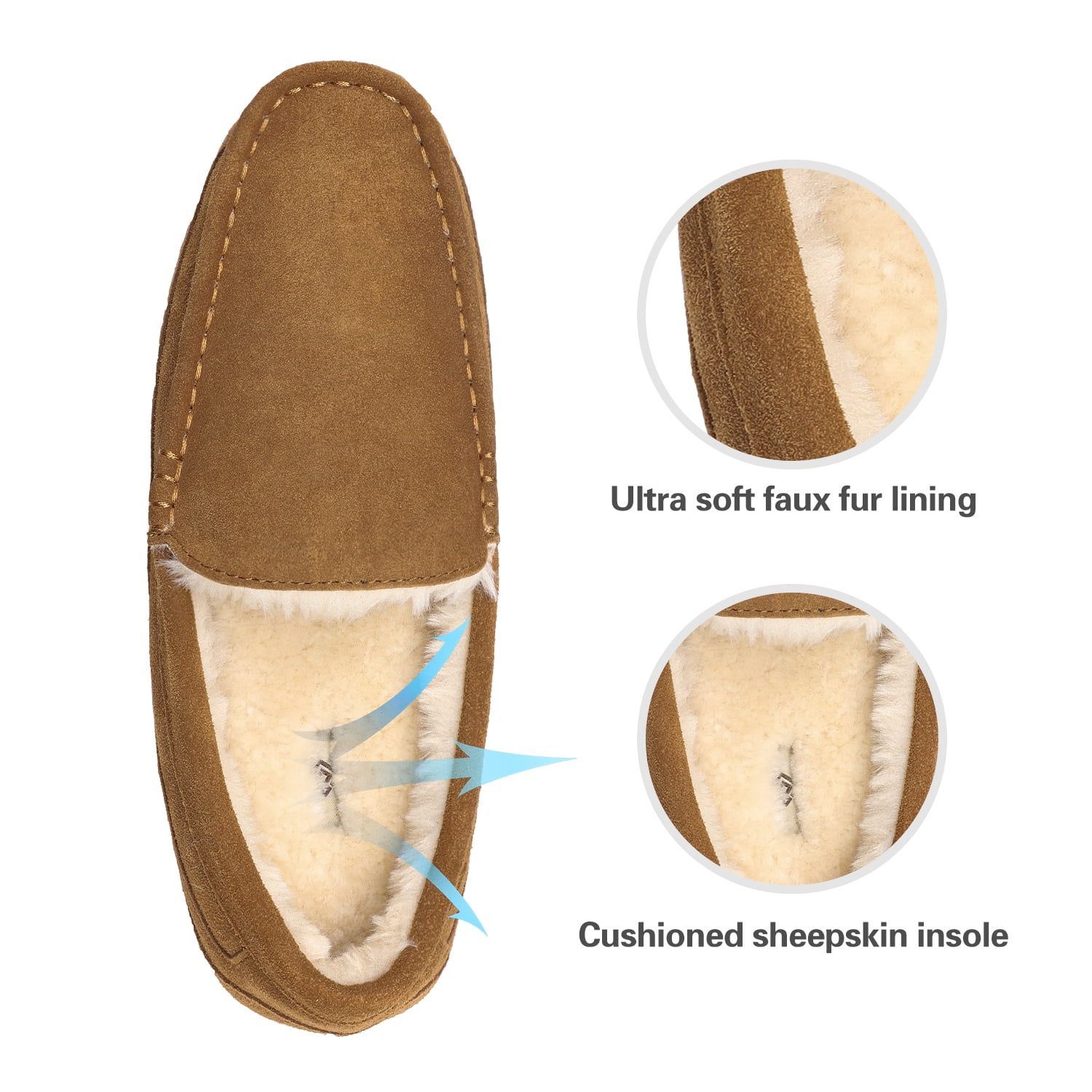 Dream Pairs Mens Moccasin Slippers, Faux Suede Leather  display picture 1