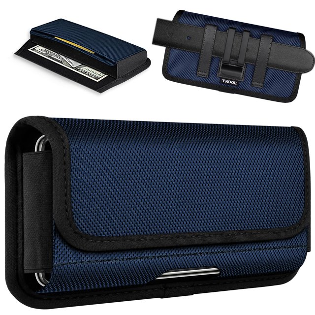 Funda para teléfono móvil Ykooe, resistente, de nailon, compatible con iPhone Galaxy Blue