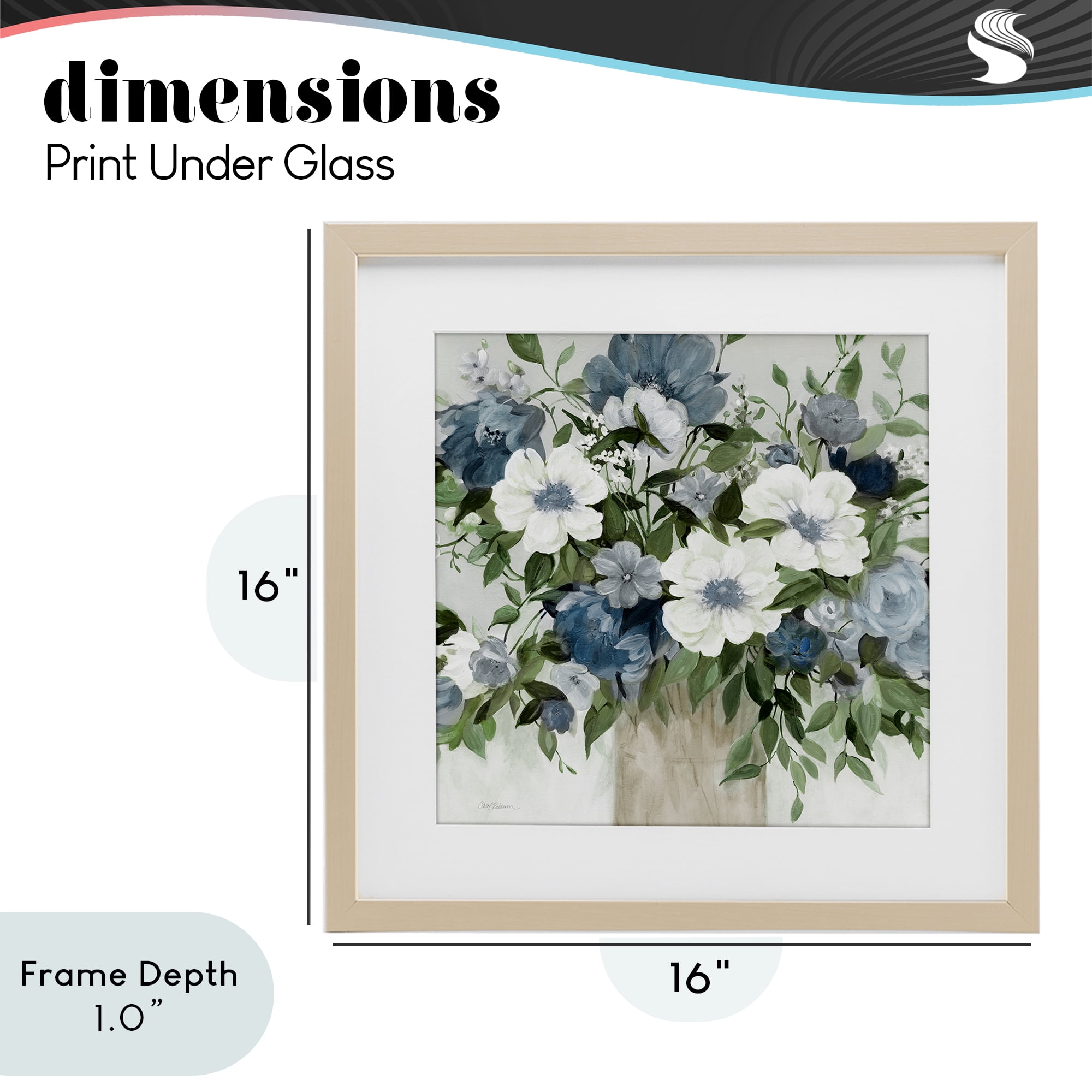 Stupell Industries White & Grey Blossoms Birch Framed Print Under Glass, design by Carol Robinson