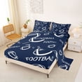 thumbnail image 2 of Castle Fairy Sport Football King Sheets 4pcs, Minimalist Ball Rugby Bedding, Navy Blue,1 Fitted Sheet, 1 Flat Sheet and 2 Pillowcases, 2 of 6