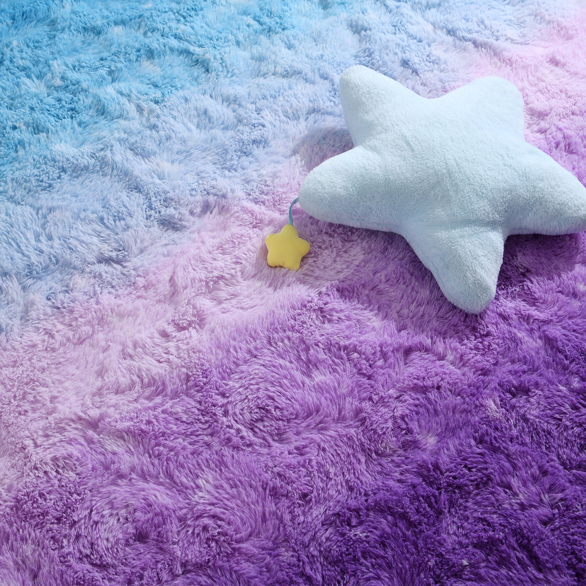 Noahas Contemporary Blue and Purple Gradient Area Rugs, 5' x 8'